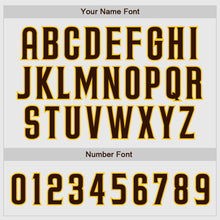 Load image into Gallery viewer, Custom White Brown Pinstripe Brown-Gold Authentic Raglan Sleeves Baseball Jersey