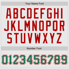 Load image into Gallery viewer, Custom White Kelly Green Pinstripe Kelly Green-Red Authentic Raglan Sleeves Baseball Jersey