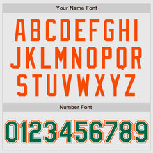 Load image into Gallery viewer, Custom White Kelly Green Pinstripe Kelly Green-Orange Authentic Raglan Sleeves Baseball Jersey