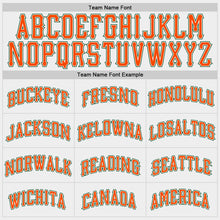 Load image into Gallery viewer, Custom White Green Pinstripe Orange-Green Authentic Raglan Sleeves Baseball Jersey