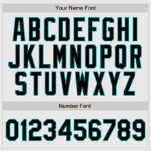 Load image into Gallery viewer, Custom White Aqua Pinstripe Black-Aqua Authentic Raglan Sleeves Baseball Jersey