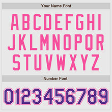 Load image into Gallery viewer, Custom White Pink Pinstripe Purple-Pink Authentic Raglan Sleeves Baseball Jersey