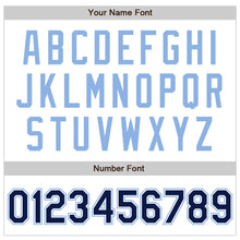 Load image into Gallery viewer, Custom White Navy-Light Blue Authentic Raglan Sleeves Baseball Jersey