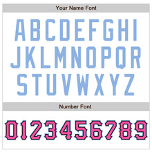 Load image into Gallery viewer, Custom White Pink Black-Light Blue Authentic Raglan Sleeves Baseball Jersey