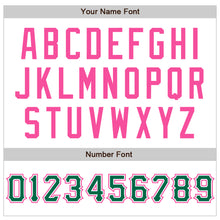 Load image into Gallery viewer, Custom White Kelly Green-Pink Authentic Raglan Sleeves Baseball Jersey