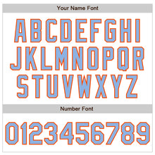 Load image into Gallery viewer, Custom White Light Blue-Orange Authentic Raglan Sleeves Baseball Jersey