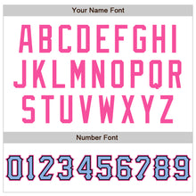 Load image into Gallery viewer, Custom White Light Blue Black-Pink Authentic Raglan Sleeves Baseball Jersey