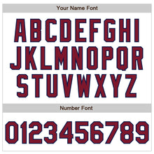 Load image into Gallery viewer, Custom White Crimson-Navy Authentic Raglan Sleeves Baseball Jersey