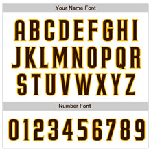 Load image into Gallery viewer, Custom White Brown-Gold Authentic Raglan Sleeves Baseball Jersey