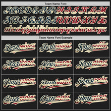 Load image into Gallery viewer, Custom Black Vintage USA Flag Crimson-Cream Authentic Raglan Sleeves Baseball Jersey