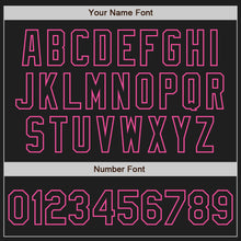 Load image into Gallery viewer, Custom Black Pink Authentic Raglan Sleeves Baseball Jersey