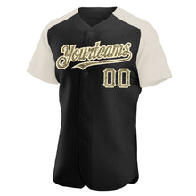 Load image into Gallery viewer, Custom Black Camo-Cream Authentic Raglan Sleeves Baseball Jersey