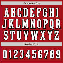 Load image into Gallery viewer, Custom Red White-Black Authentic Raglan Sleeves Baseball Jersey