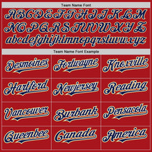 Load image into Gallery viewer, Custom Red Navy-Old Gold Authentic Raglan Sleeves Baseball Jersey