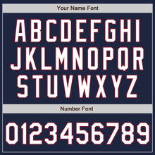 Load image into Gallery viewer, Custom Navy White-Crimson Authentic Raglan Sleeves Baseball Jersey