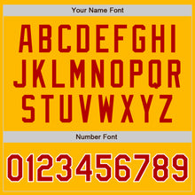 Load image into Gallery viewer, Custom Gold Red-White Authentic Raglan Sleeves Baseball Jersey