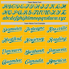 Load image into Gallery viewer, Custom Gold Kelly Green-White Authentic Raglan Sleeves Baseball Jersey