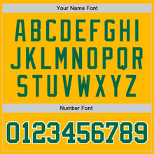 Load image into Gallery viewer, Custom Gold Kelly Green-White Authentic Raglan Sleeves Baseball Jersey