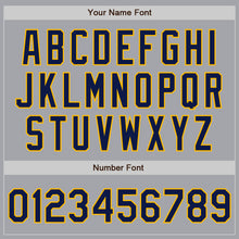 Load image into Gallery viewer, Custom Gray Navy-Gold Authentic Raglan Sleeves Baseball Jersey