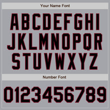 Load image into Gallery viewer, Custom Gray Black-Crimson Authentic Raglan Sleeves Baseball Jersey
