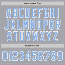 Load image into Gallery viewer, Custom Gray Light Blue-White Authentic Raglan Sleeves Baseball Jersey