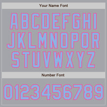 Load image into Gallery viewer, Custom Gray Light Blue-Pink Authentic Raglan Sleeves Baseball Jersey