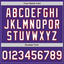 Load image into Gallery viewer, Custom Purple White-Red Authentic Raglan Sleeves Baseball Jersey