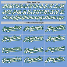 Load image into Gallery viewer, Custom Light Blue White-Green Authentic Raglan Sleeves Baseball Jersey