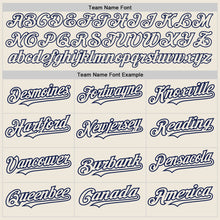 Load image into Gallery viewer, Custom Cream Navy Authentic Raglan Sleeves Baseball Jersey