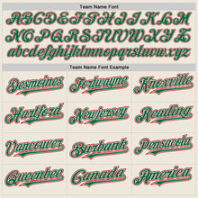 Load image into Gallery viewer, Custom Cream Kelly Green-Red Authentic Raglan Sleeves Baseball Jersey