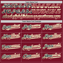 Load image into Gallery viewer, Custom Crimson Vintage USA Flag-Cream Authentic Raglan Sleeves Baseball Jersey