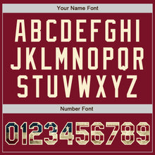 Load image into Gallery viewer, Custom Crimson Vintage USA Flag-Cream Authentic Raglan Sleeves Baseball Jersey