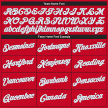 Load image into Gallery viewer, Custom Red White-Black Authentic Throwback Basketball Jersey