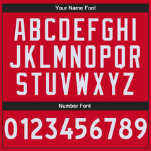 Load image into Gallery viewer, Custom Red White-Black Authentic Throwback Basketball Jersey