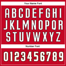 Load image into Gallery viewer, Custom Red White-Old Gold Authentic Throwback Basketball Jersey