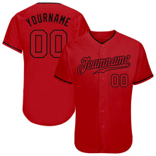 Load image into Gallery viewer, Custom Red Red-Black Authentic Baseball Jersey
