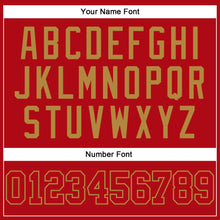 Load image into Gallery viewer, Custom Red Red-Old Gold Authentic Baseball Jersey