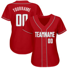 Load image into Gallery viewer, Custom Red White-Gray Authentic Baseball Jersey