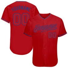 Load image into Gallery viewer, Custom Red Red-Royal Authentic Baseball Jersey