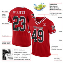 Load image into Gallery viewer, Custom Red Black-White Mesh Authentic Throwback Football Jersey