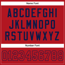 Load image into Gallery viewer, Custom Red Red-Navy Mesh Authentic Football Jersey