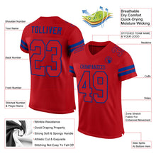 Load image into Gallery viewer, Custom Red Red-Royal Mesh Authentic Football Jersey