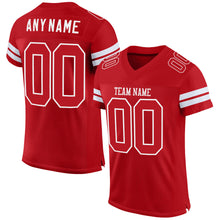 Load image into Gallery viewer, Custom Red Red-White Mesh Authentic Football Jersey
