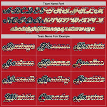 Load image into Gallery viewer, Custom Red Vintage USA Flag-Cream Mesh Authentic Football Jersey