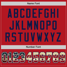 Load image into Gallery viewer, Custom Red Vintage USA Flag-Cream Mesh Authentic Football Jersey