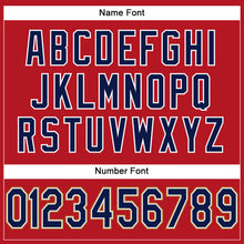 Load image into Gallery viewer, Custom Red Navy-Old Gold Mesh Authentic Football Jersey