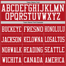 Load image into Gallery viewer, Custom Red White Mesh Authentic Football Jersey