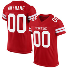 Load image into Gallery viewer, Custom Red White Mesh Authentic Football Jersey
