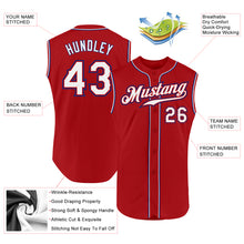 Load image into Gallery viewer, Custom Red White-Royal Authentic Sleeveless Baseball Jersey