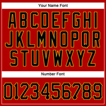 Load image into Gallery viewer, Custom Red Black-Gold Authentic Sleeveless Baseball Jersey